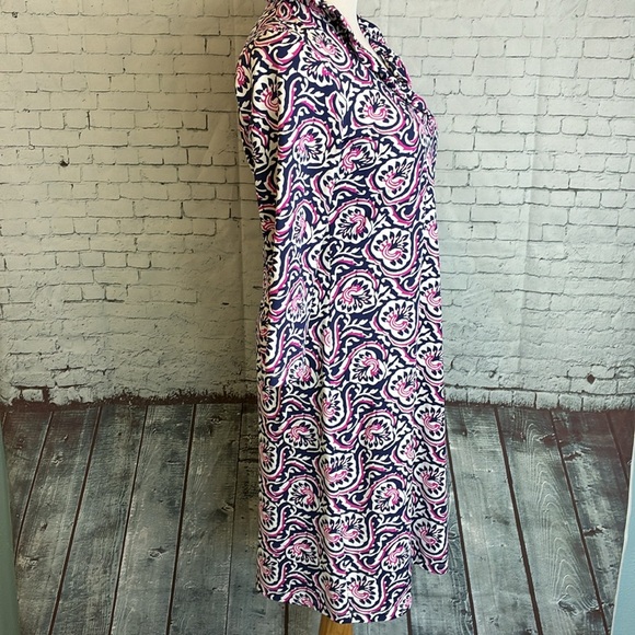J. McLaughlin Agnetta Geoprint Catalina Dress Sz M Resortwear Preppy Old Money - Picture 13 of 13